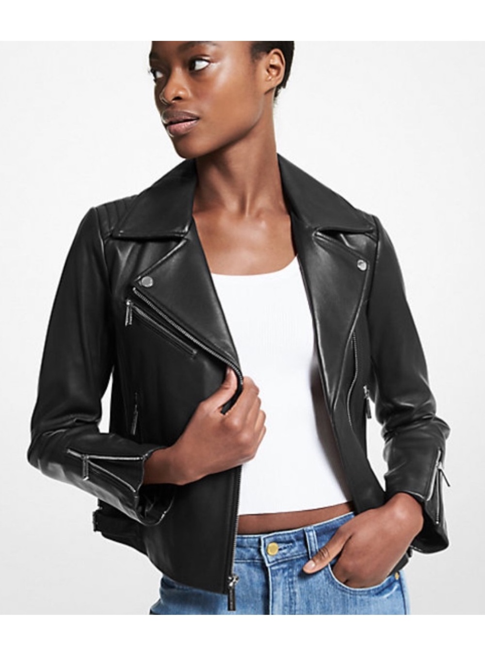 Michael Kors Black Leather Jacket size M
